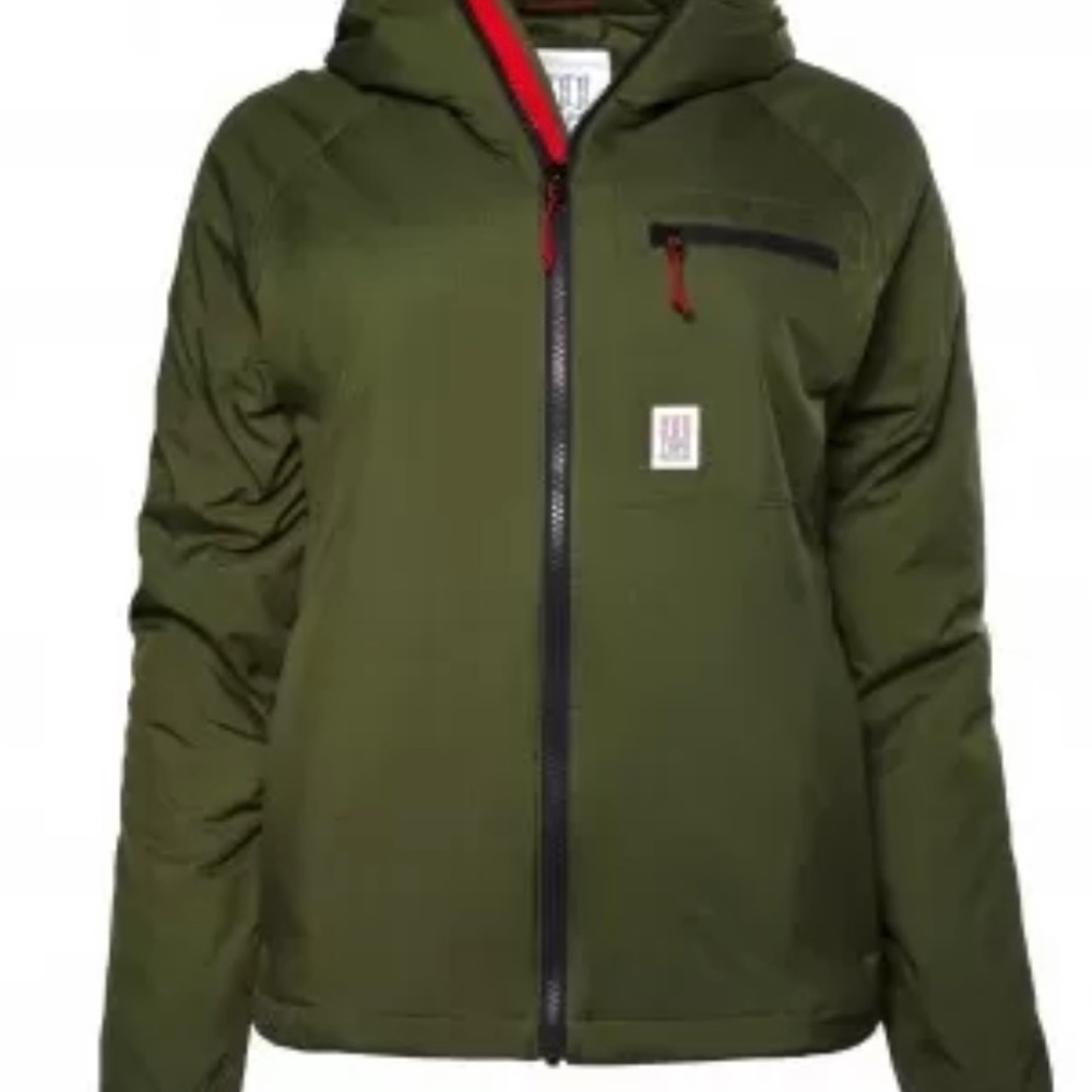 Topo Designs Green Ski Jacket Weather-Resistant Hooded